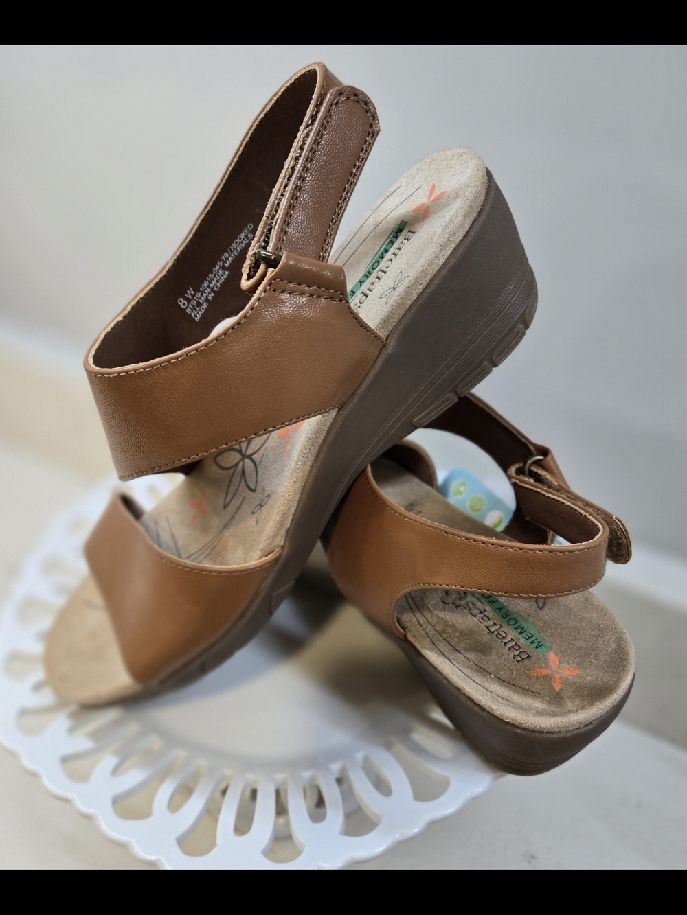BareTraps Brown Memory Foam Wedge Sandals.  New With Tag